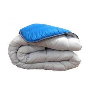 Couette Temp&eacute;r&eacute;e Gris Clair / Bleu P&eacute;trole - 2 Personnes 240 X 260 - Mi Saison - Mortreux - Neuf