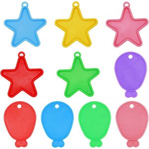 ChicSlick-Poids Pour Ballons En Hélium, 20 Pièces Poids De Ballons Colorés Forme D'Étoile Et Ballon, Poids De Ballon En Plastique Décoration De Ballons Pour Mariage Anniversaire Fête[X2058] - Neuf