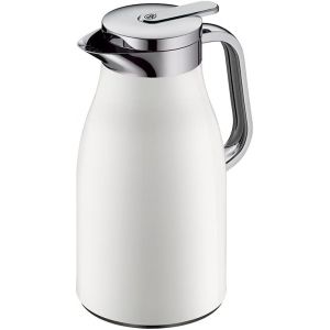 Jexnovashop-Alfi Skyline 1,0l, Coconut White, Pichet Isotherme Inox Avec Int&eacute;rieur En Verre Tremp&eacute; Hygi&eacute;nique, Bouchon Viss&eacute; Avec Bouton Poussoir Tr&egrave;s Pratique, Poign&eacute;e Ergonomique, D'une Seule Main - Neuf