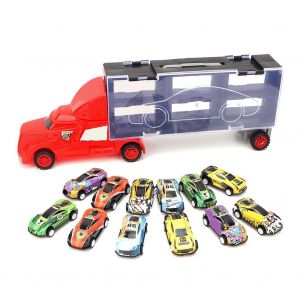 Jouet De Simulation De Camion Porte-Conteneurs Ferroviaire Pour Enfants, Modele De Voiture Moule Sous Pression Avec 12 Voitures En Alliage - Neuf