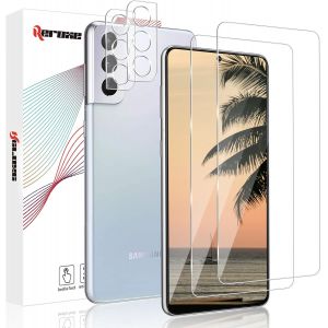 Kal-Lot De 2 + 2 Films De Protection D'&eacute;cran En Verre Blind&eacute; Pour Samsung Galaxy S21 Fe 5g, Duret&eacute; Hd 9h, Anti-Rayures, Installation Facile, Anti-Huile, Anti-Traces De Doigts, Film En Verre Pour - Neuf