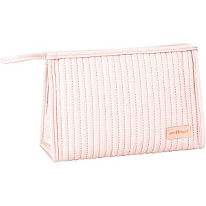 MAA-Makeup Pack Travel Makeup Pack, Organisateur de Sac de Toilette imperméable en Cuir Ultra Doux, Grande Ouverture Mignon pour Les Femmes Soins de la Peau Sac de Toilette poignée (Couleur Rose) - Neuf