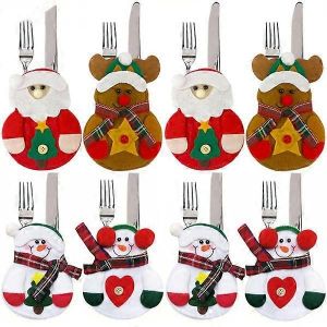 8 Pc De La D&eacute;coration De No&euml;l Bonhomme De Neige Ustensiles De Cuisine D&eacute;tenteur Sac Taille Unique - Neuf