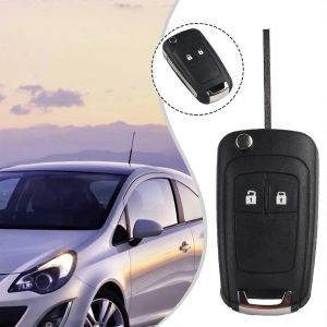 Couvercle de clé pliante à 2 boutons Boîtier Clé pliante de remplacement pour Opel Astra J Corsa E Accessoires de porte-clés de voiture - Neuf