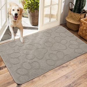 Kalanka-Paillasson Exterieur& Interieur Entree, Tapis De Sol Antidérapant Lavable En Machinetapis De Absorbantes Pour Chien, Portecuisine Et Couloir, 50 X 80 Cm, Gris Clair - Neuf