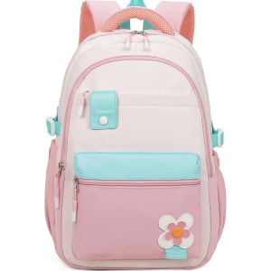 CHECARZHN--NO1-Sac À Dos Fille Scolaire, 2025 Cartable Adolescent Collège, Sac Ecole Lycée Fille Avec Poche Antivol, Grande Capacité Pour 15.6"" Ordinateur-Rose - Neuf