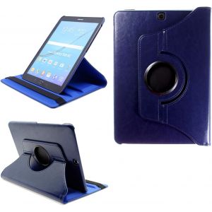 2.0 Etui Pour Samsung Galaxy Tab S2 9.7 Sm-T810 Sm-T813 Sm-T815 Sm-T819 Coque De Protection Rotation 360° Smart Housse Cover Case Stand Auto Réveil/Sommeil | Bleu Foncé - Neuf