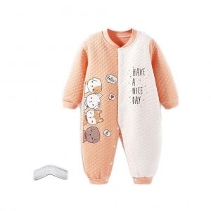 Body B&eacute;b&eacute; Unisexe Manches Longues En Coton &Eacute;pais - Couleurs Unies (Blanc, Gris, Marron, Rose) - R&eacute;sistant &Agrave; L'eau Et Au Vent - Boutons Pression Pour Confort - Id&eacute;al Pour L'hiver - Tailles Asiatiques - Neuf