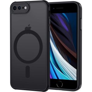 Kal-Coque Pour Iphone 8 Plus / 7 Plus Magnétique Compatible Avec Magsafe, Étui Mat Translucide Minimaliste, Pc Dur Housse Arrière Anti-Rayures + Tpu Bumper Antichoc -Noir - Neuf