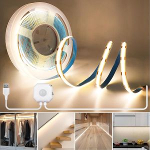 Bande Lumineuse Led Cob Led 5 V Usb 2 M 4000 K Blanc Naturel Restez Allumé Et Détectant Les Modes D'éclairage, Pour Éclairage De Chambre À Coucher, Cuisine, Escalier, Couloir, Etc. Alimentation - Neuf