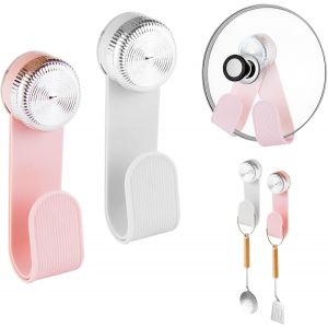 Support Couvercle Casserole Avec Ventouses,Support De Couvercle De Pot Mural Réglables,Porte Couvercle Sans Percage,Range Couvercle Casserole Rotatif Pour Cuisine,Chambre À Coucher(2 Pièces) - Neuf