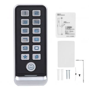 Carte de controle d'acces RFID 125 kHz, clavier d'entree metallique retroeclaire etanche IP67 Wiegand26/34 - Neuf