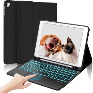 Chenquansarl-Clavier Pour Ipad 6ème/5ème Génération 2018/2017 9.7""Avec Touchpad,Étui Clavier Avec Rétroéclairé Pour Ipad Pro 9.7,Air 2/1 Azerty Français Amovible,Noir - Neuf