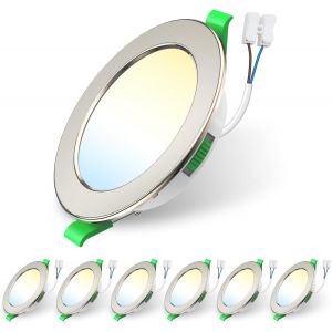 Alusso Lighting Spot Led 12v,3cct 4w 270lm Mini Spot Led Encastrable Pour Sous Armoire, Cuisine, Camping-Car, Caravane, Toit,Lot De 6,Nickel - Neuf