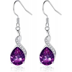 Kal-Boucles D'oreilles Pendantes En Argent Sterling 925 En Forme De Goutte, Boucles D'oreilles Pendantes En Argent 925 Brillant En Forme De Goutte, Légères Et Élégantes, Boucles D'oreilles - Neuf