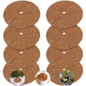 8 Pièces Tapis De Coco Plantes Disque De Paillage 20cm Coco Tapis De Paillage En Fibre De Coco Tapis De Désherbage Des Plantes Tapis De Protection Pour Plantes En Pot Biodégradable - Neuf