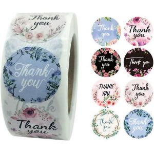 Rouleau D'autocollants De Remerciement,1 Pouce 1000pcs Fleur Autocollante Merci Étiquettes Avec 8 Différentes - Neuf