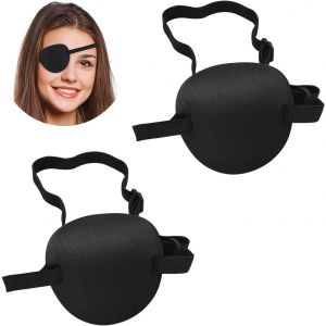 Jgd-Cache Oeil Patchs Patch, 2 Pi&egrave;ces D'oeil Strabisme Masque Pour Les Yeux Cosplay Patchs Oculaires R&eacute;glables Cache-?il De Pirate Ajustable Masque Pour Les Pour Le De L'amblyopie Humaine (Noir) - Neuf