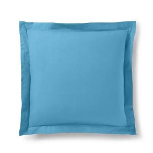 Taie D'oreiller - Pr&eacute;mium - 63 X 63 Cm - Coton 57 Fils/Cm&sup2; - Certifi&eacute;e Oeko-Tex - Uni Cyan - Neuf