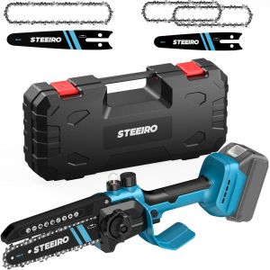 MEVRONISSHOP-Mini tron&ccedil;onneuse sans fil 8 et 6 "", compatible avec batterie Makita 18 V, scie &agrave; &eacute;laguer, tron&ccedil;onneuse manuelle, tension de cha&icirc;ne sans outil pour s&eacute;cateur de jardin, coupe du bois (san - Neuf