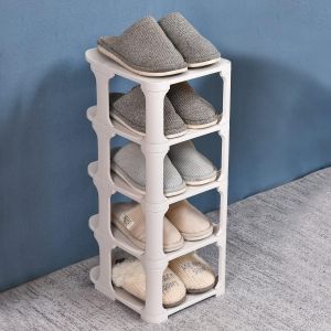 Kgabery-Étagère À Chaussures,Étagère À Chaussures Verticale,Boîte À Chaussures,Étagère À Chaussures En Plastique,Montage Rapide,Empilable,Pour Salon,Entrée,Couloir,Chambre (Blanche) - Neuf