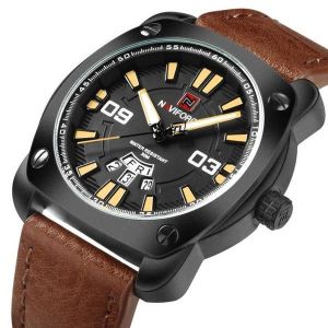 Montre &Agrave; Quartz Pour Homme Avec Affichage De La Date Et De La Semaine - Bracelet En Cuir - Mod&egrave;le 9096 - Neuf