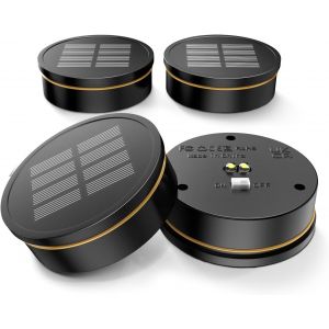 Solar Light Replacement Top 8 Cm, Pi&egrave;ce De Rechange Pour Lampe Solaire De Jardin Avec Led Chaude/Blanche, Bo&icirc;te Solaire 800 Mah Avec Panneau Solaire Haute Efficacit&eacute; (4) - Neuf