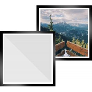 Cadre Photo Diamant,Cadre Photo Peinture Diamant,Cadre D'Art Diamant Magn&eacute;tique Auto-Adh&eacute;sif,Cadre Photo Magn&eacute;tique Pour D&eacute;coration Murale De La Maison,2 Pi&egrave;ces,30 X 30 Cm,Noir - Neuf