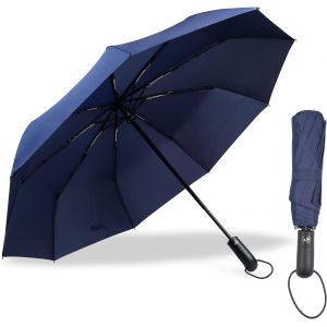 Tzf-Parapluie De Poche Pliant, Parapluie Automatique Compact Et Au Vent, Parapluie De Voyage Portable Pour Hommes Et Femmes - Neuf