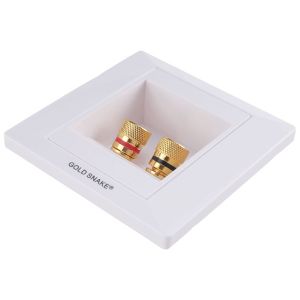 SODIAL(R) prise murale Mur Prise de connexion port avec 2 prise pour Fiche banane haut-parleur-Blanc - Neuf