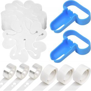 SJZG-Attache Ballon Avec Ballon 20 Pinces &Agrave; Fleurs, 2 Outils De Cravate, 3 Rouleaux Points De Colle D&eacute;coratifs, Colle 300 Points Pour La D&eacute;coration De F&ecirc;te D'Anniversaire De Mariage - Neuf