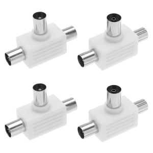 Lot de 4 r&eacute;partiteurs d'antenne TV RF coaxial m&acirc;le vers connecteur Jack Femelle S&eacute;parateur de c&acirc;ble d'antenne pour antenne TV Multi Box VCR PVR DVR - Neuf