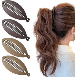 Lot De 4 Pinces Banane Pour Femme, Pince Banane En Queue De Poisson, Pince Queue De Cheval Peigne &Agrave; Cheveux Banane Fran&ccedil;ais, Pince Queue De Cheval, Banane, Adapt&eacute; &Agrave; La Vie Sportive - Neuf