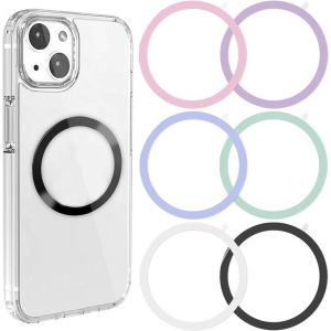 JGD-Anneaux universels en m&eacute;tal MagSafe, adaptateurs autocollants pour coque iPhone, chargement sans fil - Neuf