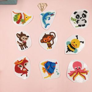 (Lot De 9 Animaux) Kit Peinture De Diamant Pour Les Enfants De Peinture Par Numéros De Build-Votre-Propre Des Autocollants De Diamant 5d Arts Et De L'artisanat Pour Les Enfants - Neuf