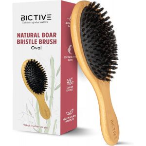 Kalanka-® Brosse A Cheveux Poils De Sanglier Longue. Brosse Plaquante Cheveux Pour Femmes, Hommes Et Enfants. Plaquage, Lisse, Brosse Sanglier Cheveux Pour Cheveux Normaux Et Fins Et Fragiles. - Neuf
