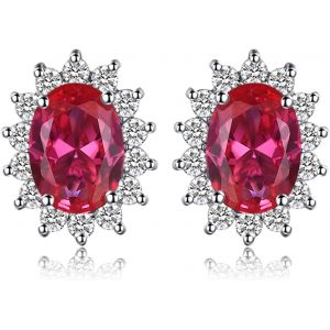 Kal-Diana Princesse Kate Middleton Boucles D'oreilles Clous Naturelle Améthyste Péridot Grenat Citrine Topaze Femme, Argent 925/ Plaqué Or Rose/Or Jaune, Vintage Ensemble De Bijoux Cadeau - Neuf