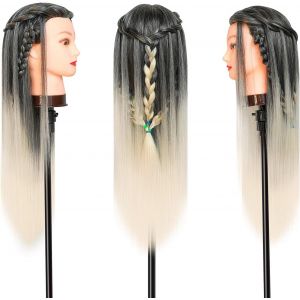 Dansee Meibr T&ecirc;te D'entra&icirc;nement 66 &Agrave; 71 Cm 100 % Fibre Synth&eacute;tique Avec Pince Pour Tressage Marron - Neuf