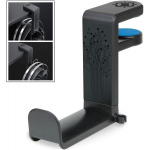 LORANKA-Enhance Support Casque Audio de Jeu ou de Musique avec Bras Pivotant &agrave; 360 Degr&eacute;s, Pince de Fixation Format Universel pour Table et Bureau avec Rangement pour C&acirc;ble Int&eacute;gr&eacute; - Noir - Neuf