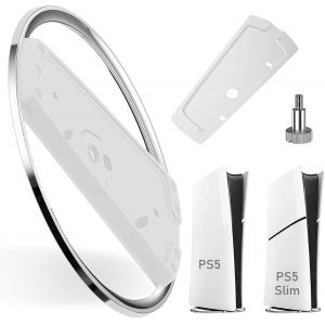 Lkljij-Socle Ps5 Slim, Socle Ps5 Compatible Avec La Console Mince Play Station 5,Support Vertical Pour Console Ps5 Slim Disc & Digital Et Ps5, Support Vertical De Refroidissement(Blanc) - Neuf