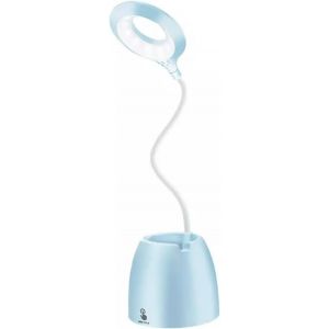 Lampe De Bureau Led Tactile 5w | Lumière Intensité Réglable | Haut-Parleur Bluetooth Intégré | Design Moderne Et Fonctionnel, Métal (Bleu) - Neuf