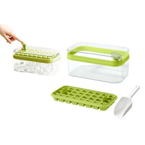 Bac &Agrave; Gla&ccedil;ons Avec Couvercle Et Bac, Moule &Agrave; 64 Gla&ccedil;ons, Machine &Agrave; Gla&ccedil;ons Empilable Avec Pelle, Plastique De Qualit&eacute; Alimentaire - Neuf