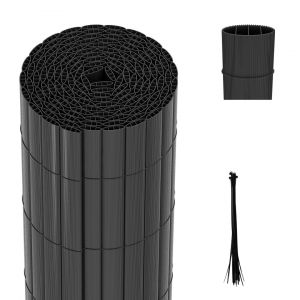 Canisse En Pvc Brise Vue Natte Pour Jardin Balcon Cl&ocirc;ture De Protection Visuelle Gris 120 X 900cm - Neuf
