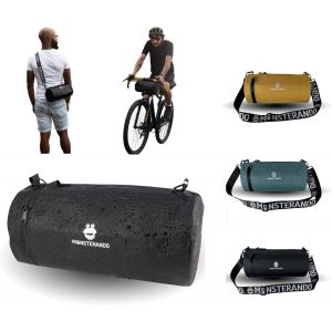 Kal-Sacoche De Guidon De Vélo Et Sac À Bandoulière - Monstre De Voyage - Durable - En Pet Recyclé - Imperméable - Athleisure Gym - Avec Sangle Croisée - 5 L - Noir - Neuf