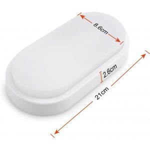 KAL-Led Plafonnier 12W 1020 Lumens Plafonnier Extra Plat 42Mm Lampe Led Ip54 Protégé Contre Les Éclaboussures 230V Lampe De Cave Pour Salle De Bain Salon Cave Blanc Net 4000K (2 Pièces) - Neuf