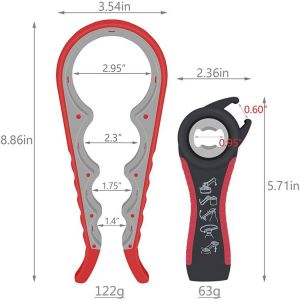 Décapsuleur Rouge (Lot De 2), Décapsuleur Multifonction 5 En 1, Décapsuleur De Cuisine Pour Mains Faibles, Personnes Âgées Et Arthritiques - Neuf