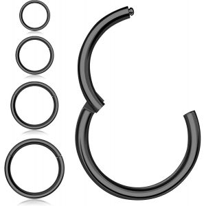 Kal-Pièces Anneaux De Nez Boucles D'oreilles, Acier Chirurgical 316l Articulé Cliqueur Segment Septum Anneau Hélice Cartilage Nez Lèvres Anneaux Piercing Bijoux,Boucles D'oreilles 18g-G Tour - Neuf