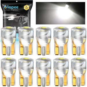 Fchhk-Ampoule T10 Led W5w/501/194/168 Blanc Acrylique 1 Smd Cob 12v - Voiture Éclairage Tableau De Bord/Plafonnier/Coffre/Plaque D'immatriculation/Portière - Lot De 10 Pièces - Neuf