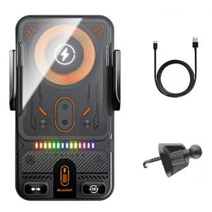 Support de t&eacute;l&eacute;phone de voiture sans fil 15W Charge rapide sans fil pour iPhone B - Neuf