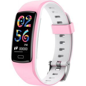 KALANKA-Montre Connect&eacute;e Enfant Sport Smartwatch - 0.96" Connect&eacute; Bracelet Fille Garcon Fitness Tracker Activit&eacute; avec Etanche Podom&egrave;tre Tensiometre Moniteur de Sommeil Ecran Tactile R&eacute;veil pour Andro - Neuf